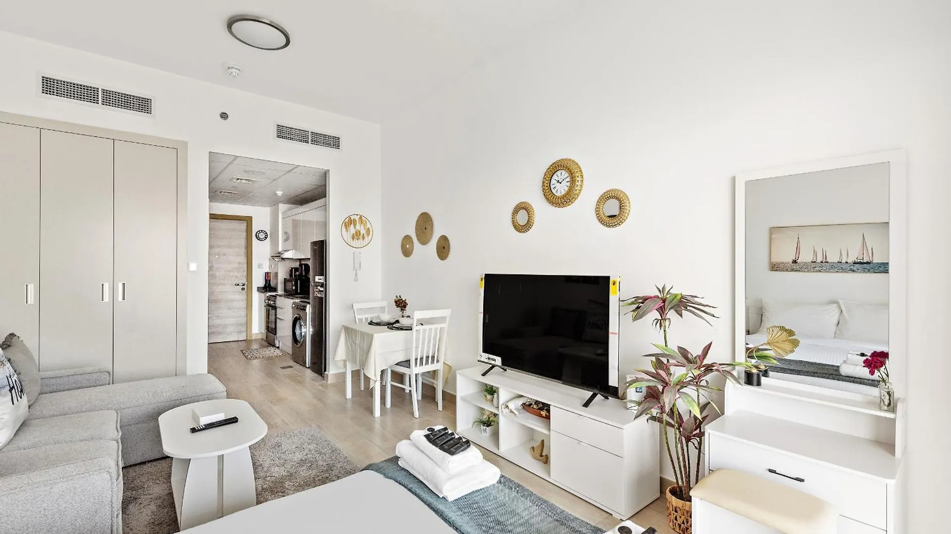 Modern Studio With Sofa Bed In Jvc- Dubai Apartment